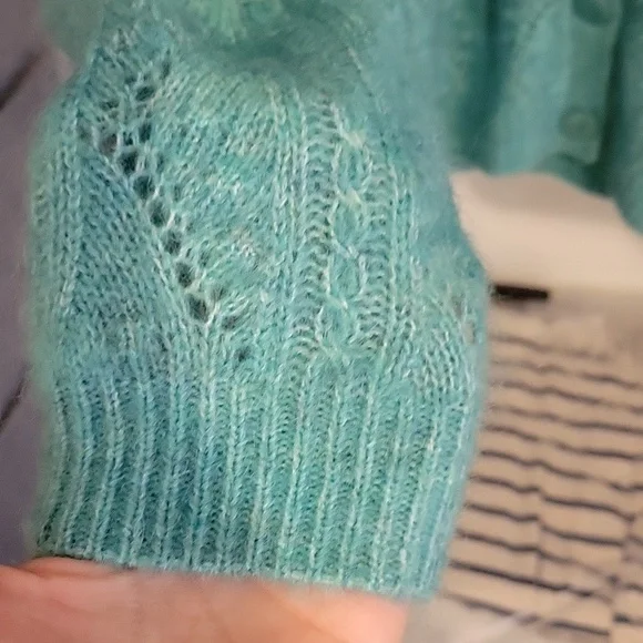 Sezane Magda Wool and Kid Mohair Fancy Knit Cardigan - Picture 6 of 9